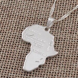 Africa silver necklace